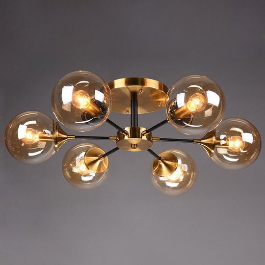 Ultra-Contemporary Sputnik Stained Glass Ceiling Light For Bedroom