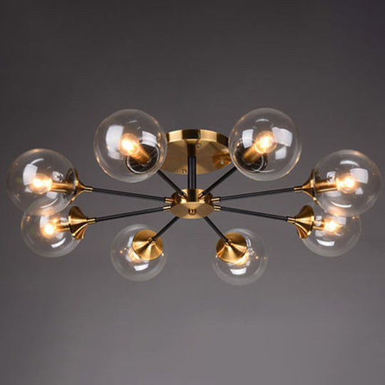 Ultra-Contemporary Sputnik Stained Glass Ceiling Light for Bedroom