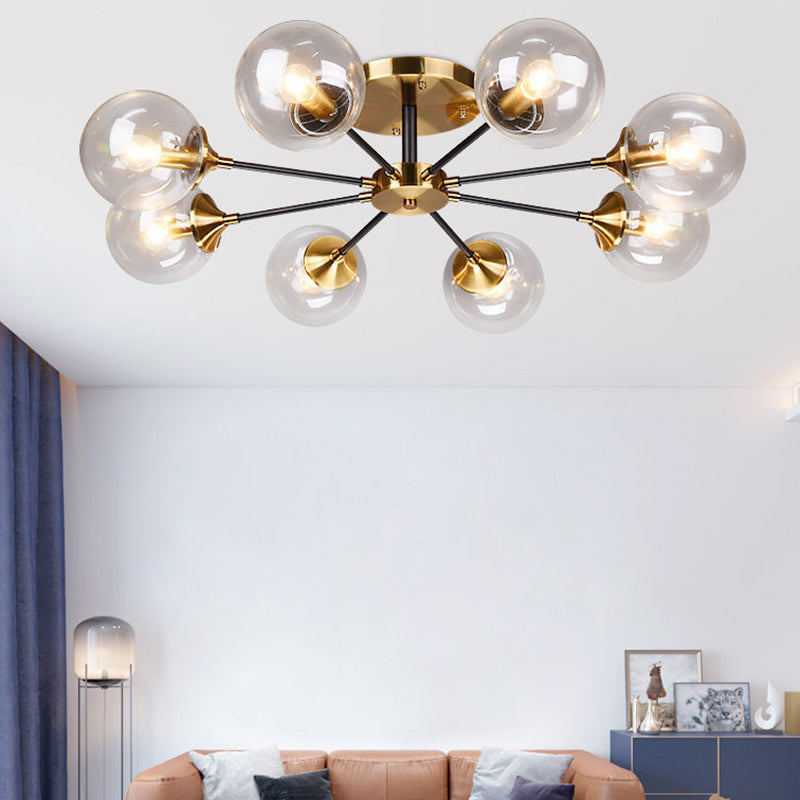 Ultra-Contemporary Sputnik Stained Glass Ceiling Light For Bedroom