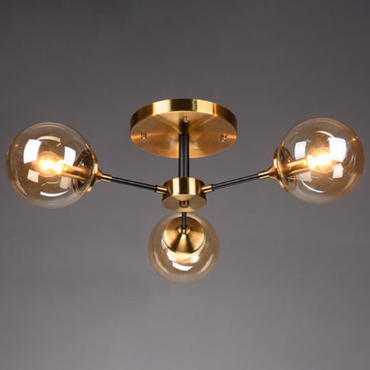 Contemporary Bedroom Sparkle: Stained Glass Sputnik Flush Mount Ceiling Chandelier