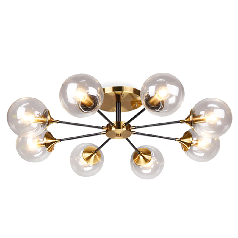 Ultra-Contemporary Sputnik Stained Glass Ceiling Light for Bedroom