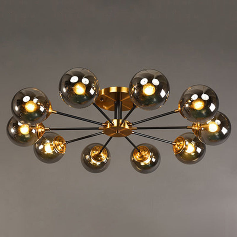 Ultra-Contemporary Sputnik Stained Glass Ceiling Light for Bedroom