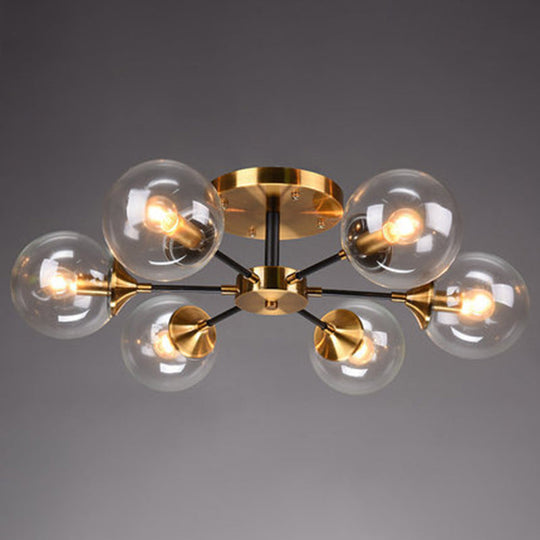 Contemporary Bedroom Sparkle: Stained Glass Sputnik Flush Mount Ceiling Chandelier