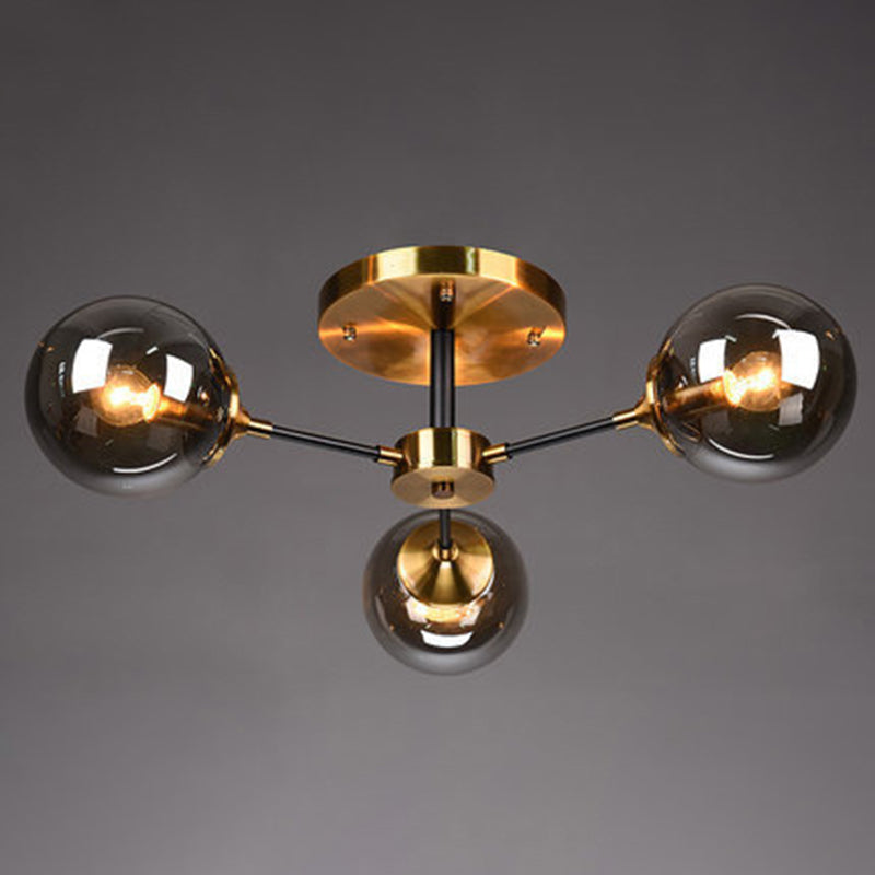 Ultra-Contemporary Sputnik Stained Glass Ceiling Light for Bedroom