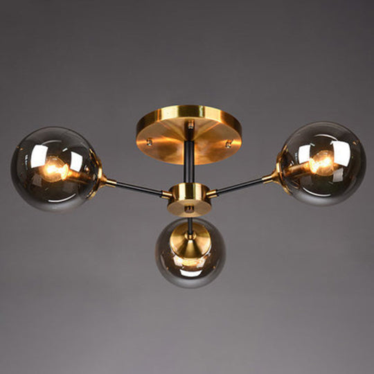 Ultra-Contemporary Sputnik Stained Glass Ceiling Light for Bedroom