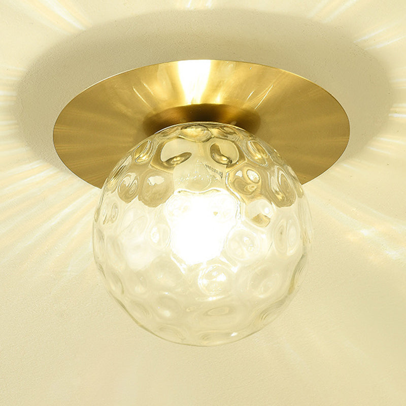 Contemporary Frosted Glass Sphere Semi Flush Chandelier: Stylish Ceiling Mount Light for Hallways