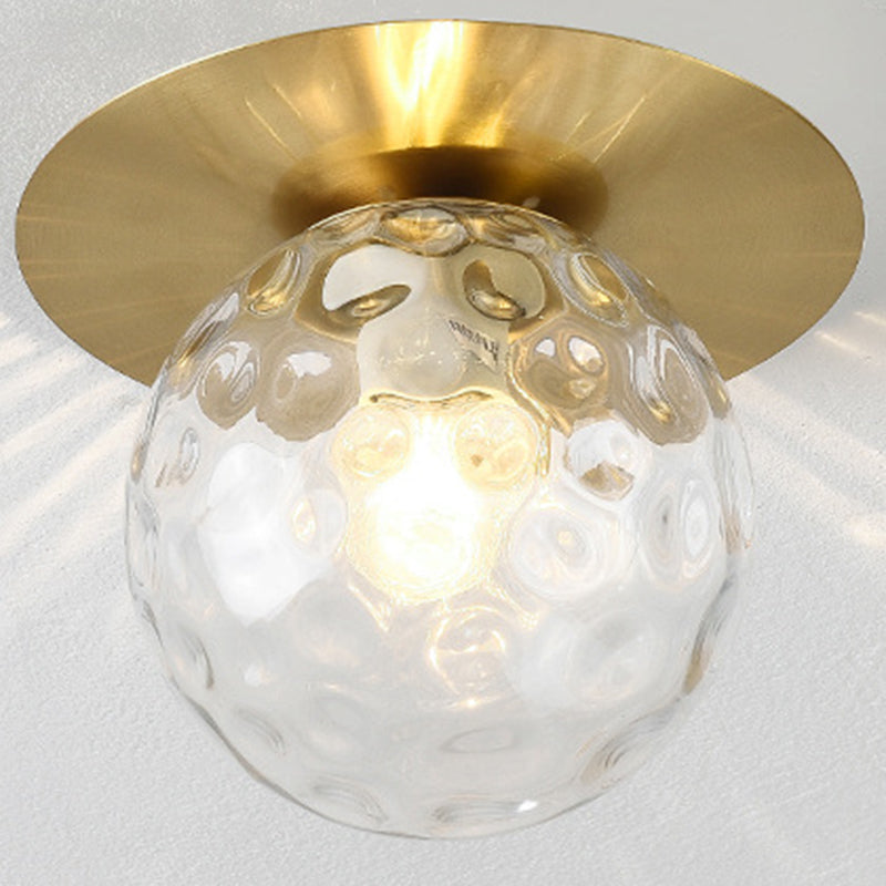 Contemporary Frosted Glass Sphere Semi Flush Chandelier: Stylish Ceiling Mount Light for Hallways