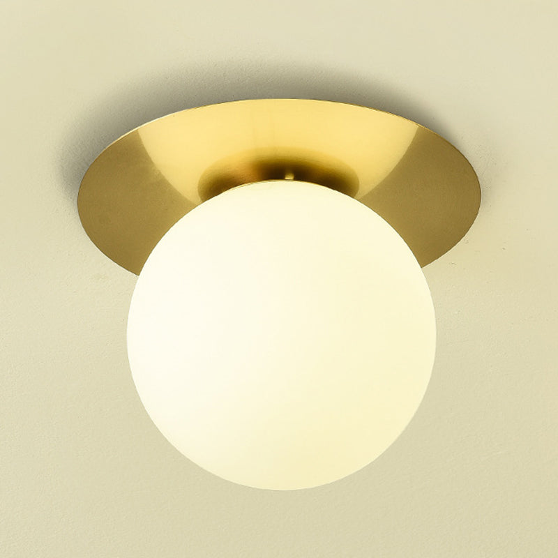 Contemporary Frosted Glass Sphere Semi Flush Chandelier: Stylish Ceiling Mount Light for Hallways