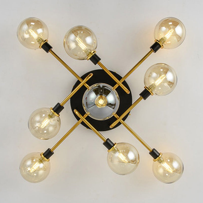 Contemporary Stained Glass Ceiling Light Fixtures for Bedroom - Bubble Semi Flush Mount Lighting