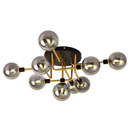 Contemporary Stained Glass Ceiling Light Fixtures for Bedroom - Bubble Semi Flush Mount Lighting