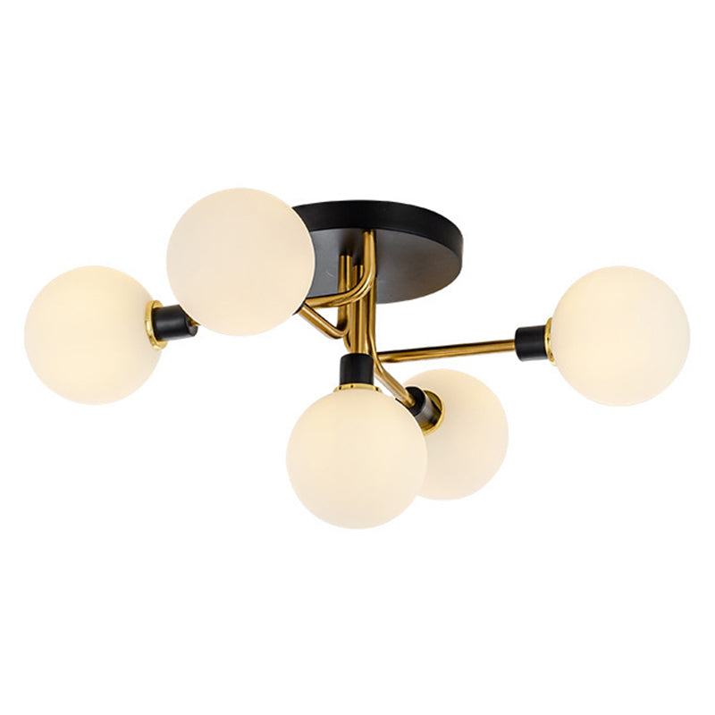 Contemporary Stained Glass Ceiling Light Fixtures for Bedroom - Bubble Semi Flush Mount Lighting