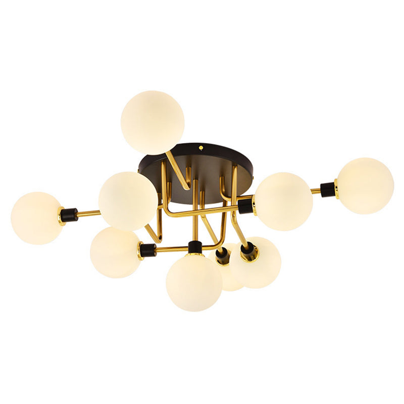 Contemporary Stained Glass Ceiling Light Fixtures for Bedroom - Bubble Semi Flush Mount Lighting