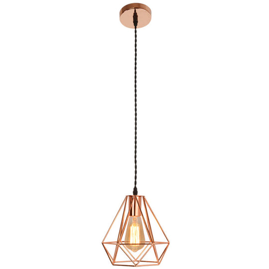 Rose Gold Iron Cluster Pendant Light For Restaurants - Post-Modern And Elegant / Round