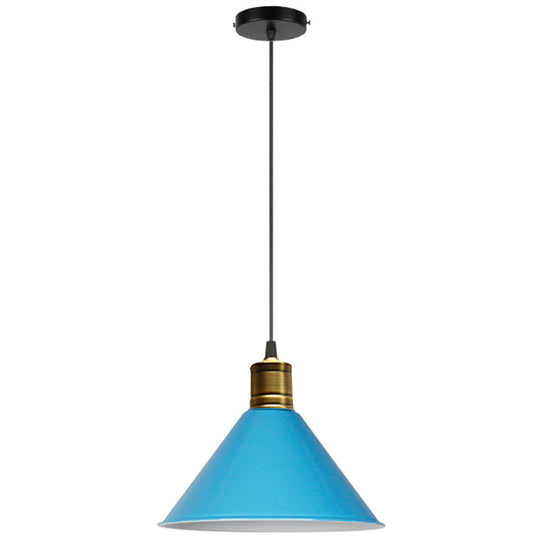 Nordic Style Metal Hanging Pendant Lamp With Modern Design - Ideal For Restaurant Ceilings Blue / 12