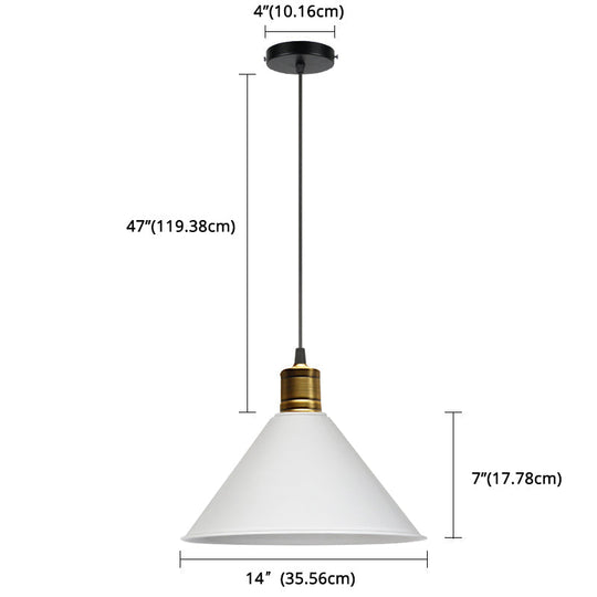 Nordic Modern Metal Tapered Hanging Light - Stylish 1-Light Restaurant Ceiling Pendant Lamp