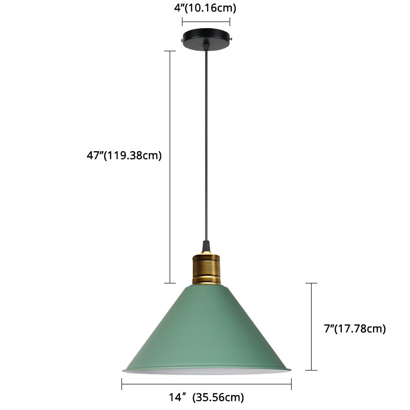 Nordic Modern Metal Tapered Hanging Light - Stylish 1-Light Restaurant Ceiling Pendant Lamp