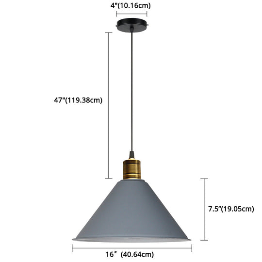 Nordic Modern Metal Tapered Hanging Light - Stylish 1-Light Restaurant Ceiling Pendant Lamp