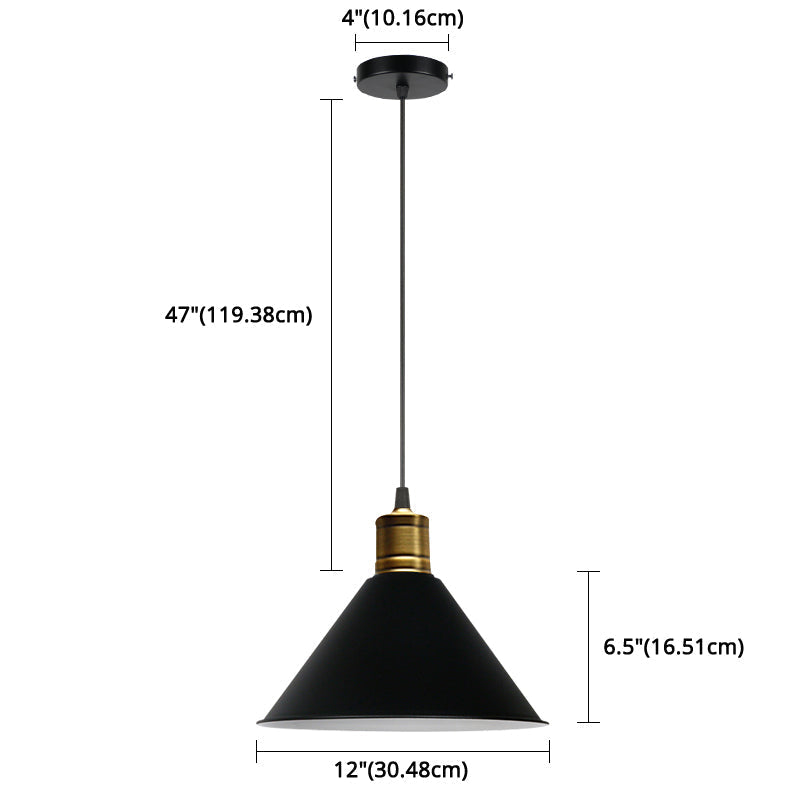 Nordic Modern Metal Tapered Hanging Light - Stylish 1-Light Restaurant Ceiling Pendant Lamp