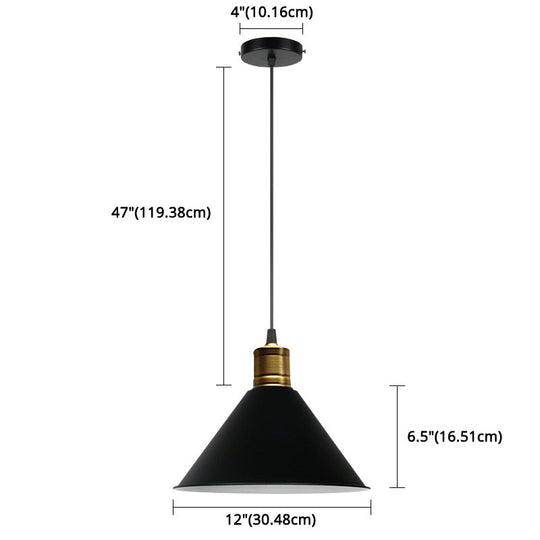 Nordic Modern Metal Tapered Hanging Light - Stylish 1-Light Restaurant Ceiling Pendant Lamp