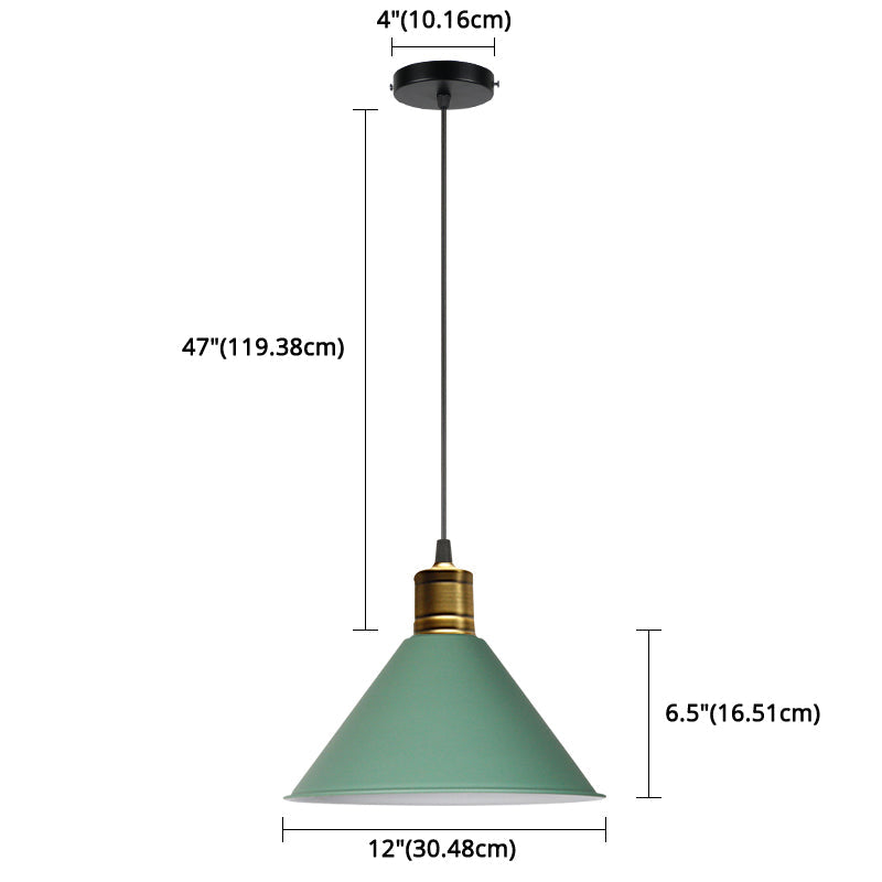 Nordic Modern Metal Tapered Hanging Light - Stylish 1-Light Restaurant Ceiling Pendant Lamp