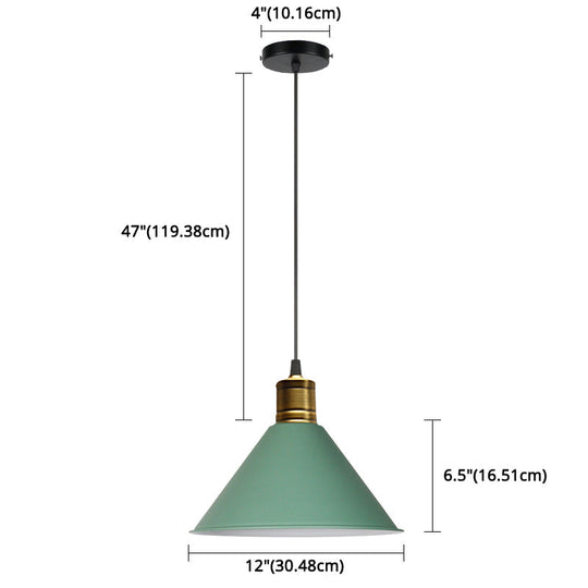 Nordic Modern Metal Tapered Hanging Light - Stylish 1-Light Restaurant Ceiling Pendant Lamp