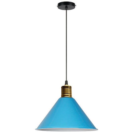 Nordic Style Metal Hanging Pendant Lamp With Modern Design - Ideal For Restaurant Ceilings Blue / 14