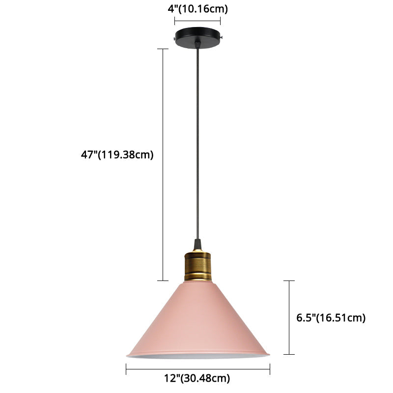 Nordic Modern Metal Tapered Hanging Light - Stylish 1-Light Restaurant Ceiling Pendant Lamp