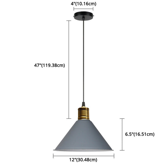 Nordic Modern Metal Tapered Hanging Light - Stylish 1-Light Restaurant Ceiling Pendant Lamp