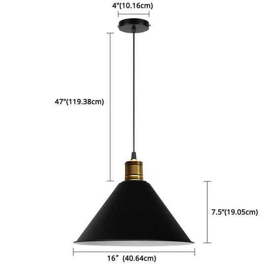 Nordic Modern Metal Tapered Hanging Light - Stylish 1-Light Restaurant Ceiling Pendant Lamp