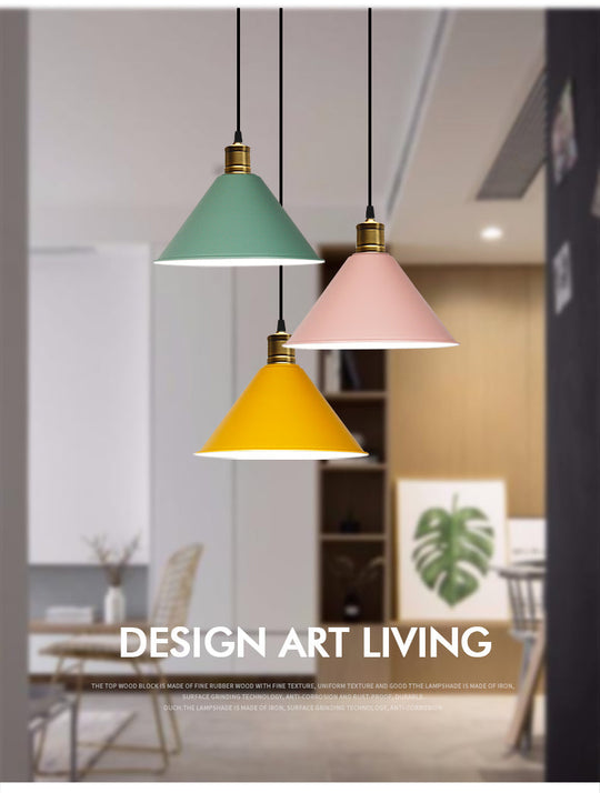 Nordic Style Metal Hanging Pendant Lamp With Modern Design - Ideal For Restaurant Ceilings