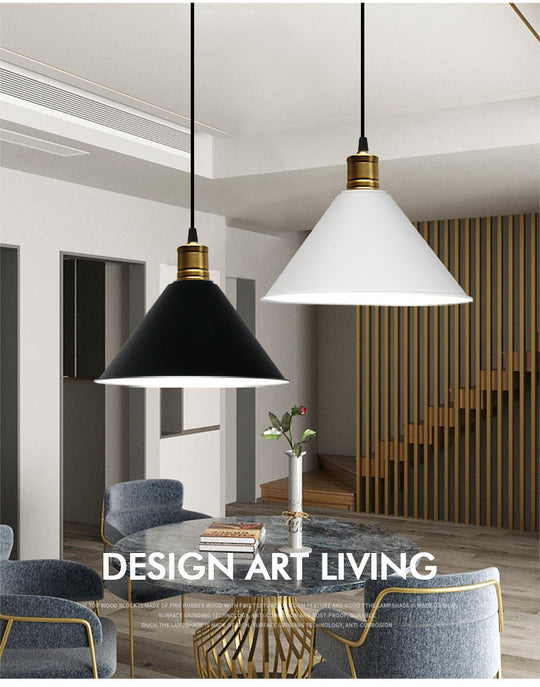 Nordic Modern Metal Tapered Hanging Light - Stylish 1-Light Restaurant Ceiling Pendant Lamp