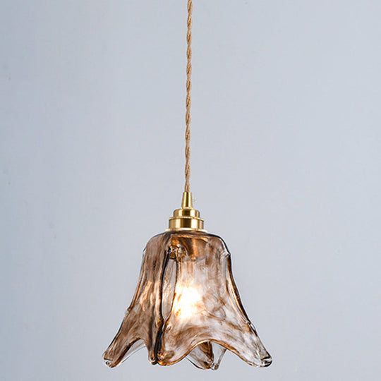 Retro Industrial Amber Alabaster Glass Pendant Lamp - Elegant Lighting for Living Room