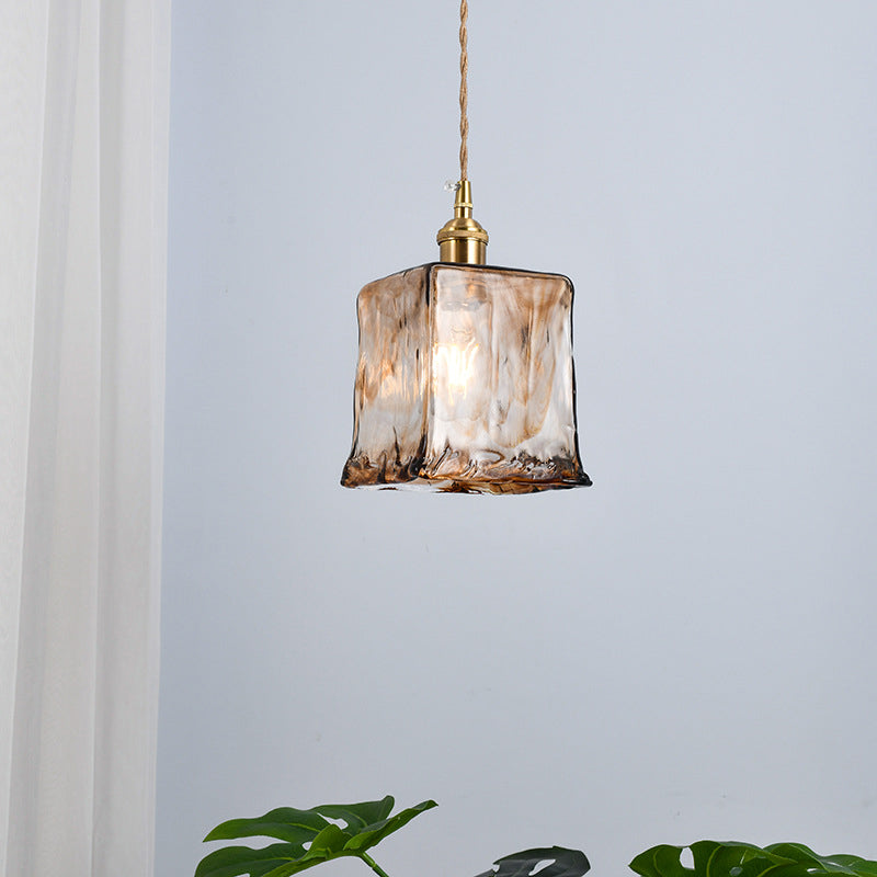 Retro Industrial Amber Alabaster Glass Pendant Lamp - Elegant Lighting for Living Room