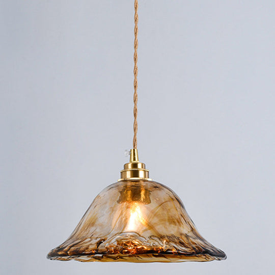 Retro Industrial Amber Alabaster Glass Pendant Lamp - Elegant Lighting for Living Room