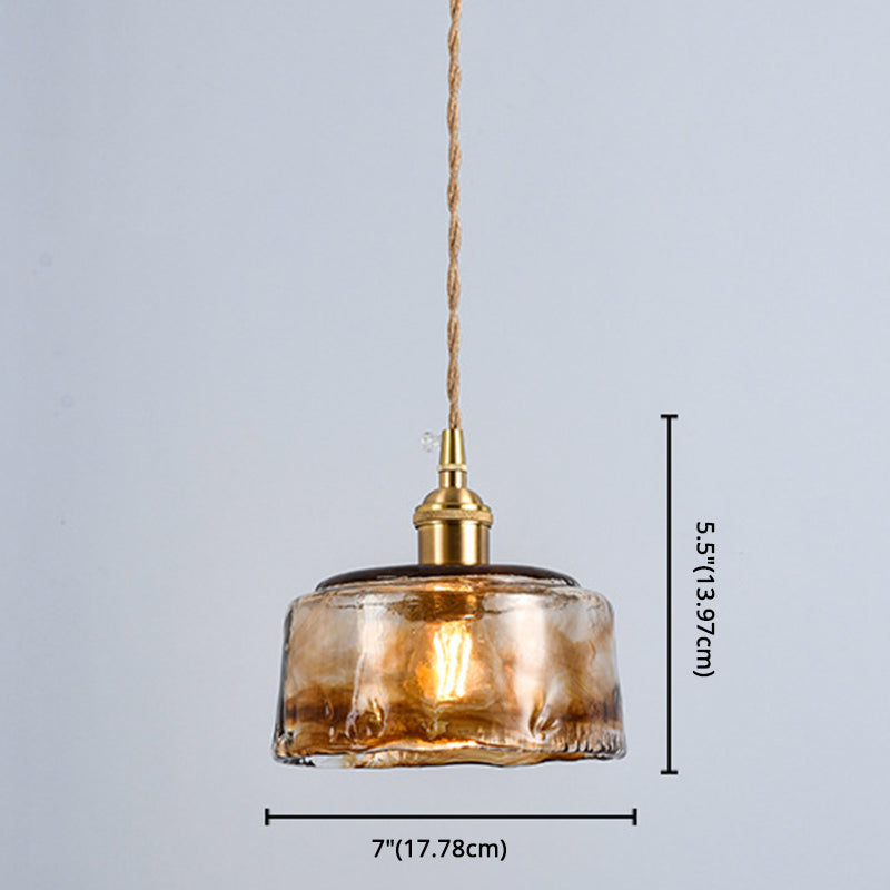 Retro Industrial Amber Alabaster Glass Pendant Lamp - Elegant Lighting for Living Room