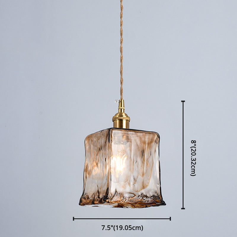 Retro Industrial Amber Alabaster Glass Pendant Lamp - Elegant Lighting for Living Room