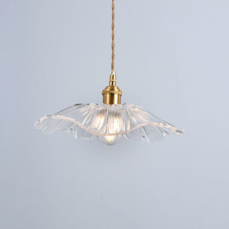 Clear Glass Retro Industrial Pendant Light for Kitchen - 1-Light Ceiling Pendant