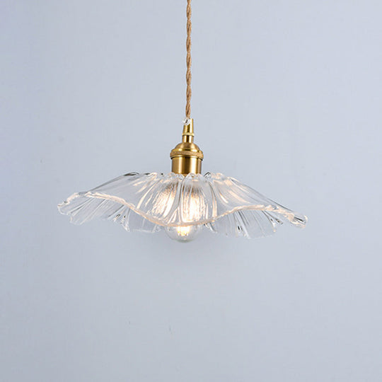 Clear Glass Retro Industrial Pendant Light for Kitchen - 1-Light Ceiling Pendant