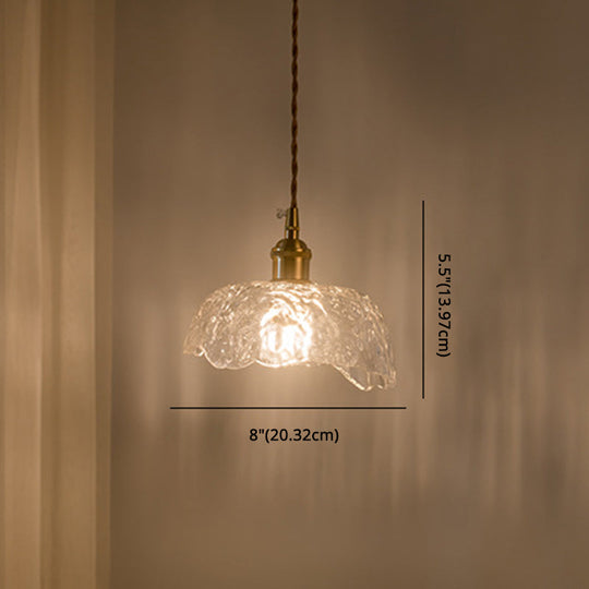 Clear Glass Retro Industrial Pendant Light For Kitchen - 1-Light Ceiling Fixture