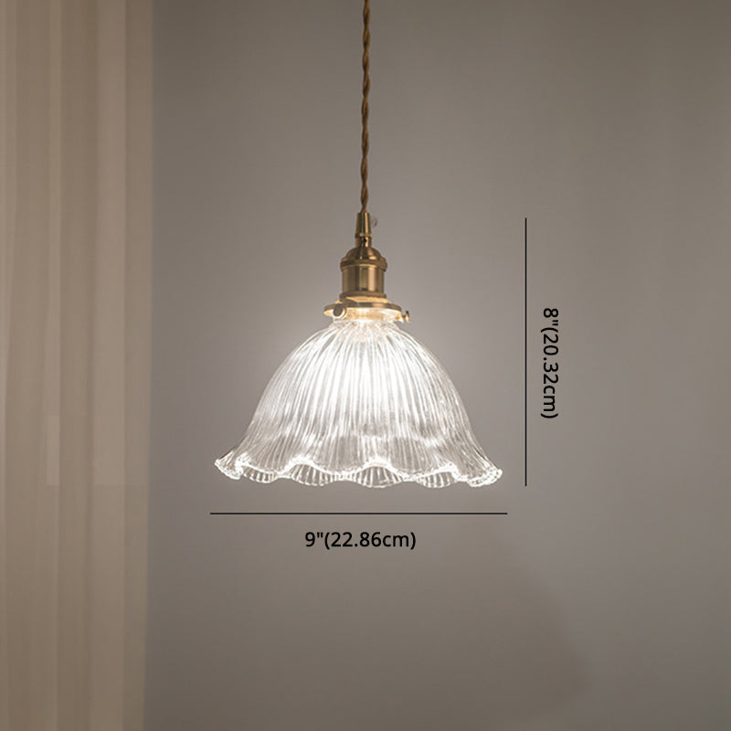 Clear Glass Retro Industrial Pendant Light for Kitchen - 1-Light Ceiling Pendant