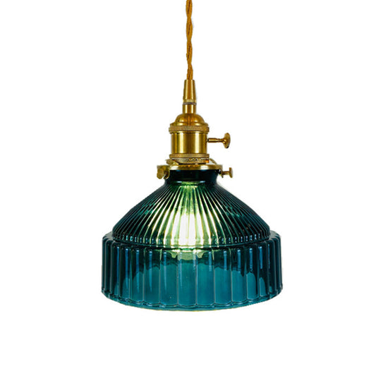 Samantha - Retro Retro Industrial 1 Light Pendant Lamp Prismatic Glass Barn Pendant Lighting for Living Room