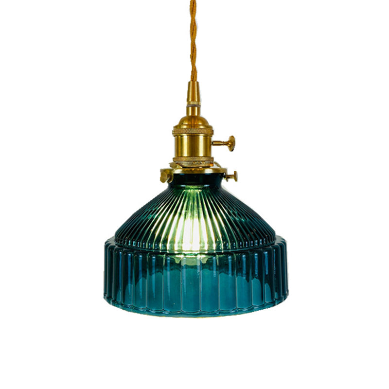 Retro Industrial Pendant Lamp Prismatic Glass Barn Lighting For Living Room