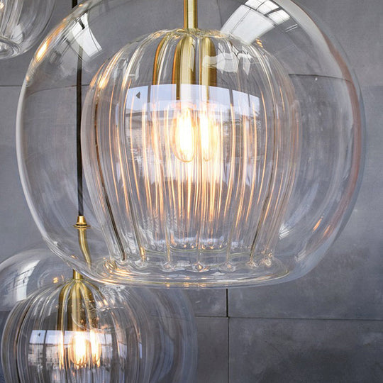 Modern Clear Double Glass Hanging Pendant  Lamp for Living Room