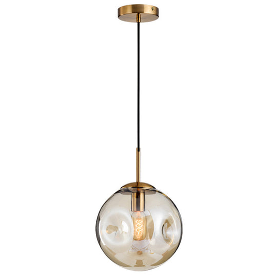 Modern Hand-blown Spherical Glass Hanging Pendant Light