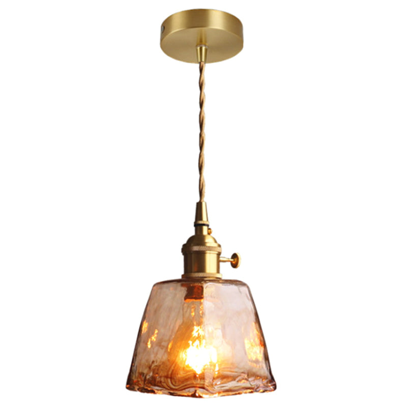 Vintage Alabaster Glass Pendant Lamp for Living Room - 1 Light Amber Pendant Lighting