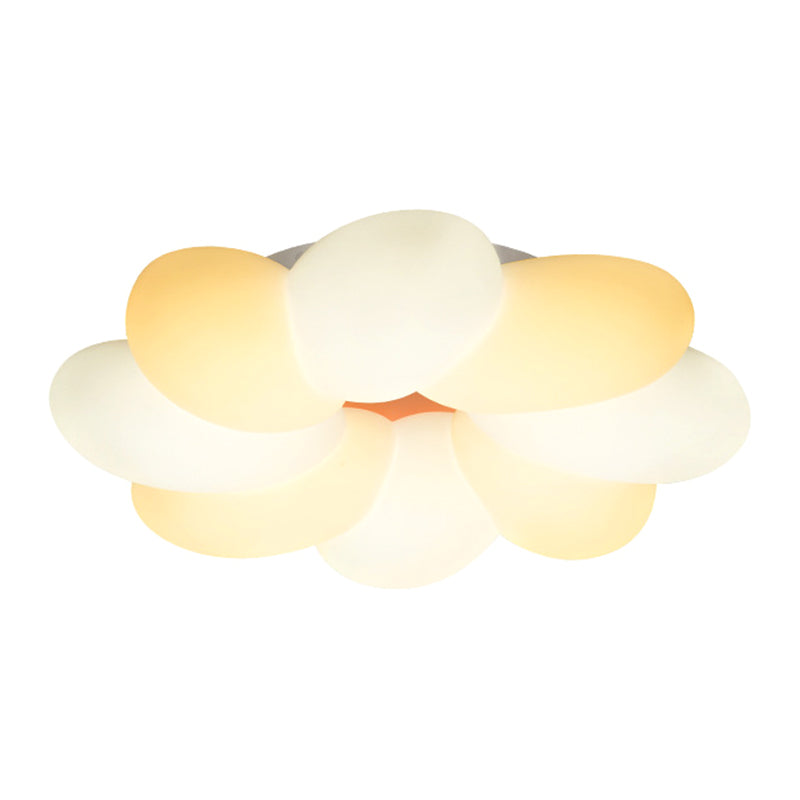 Kids Flower Flush Mount Lighting - 1 Light Plastic Ceiling Fixture for Girls Bedroom