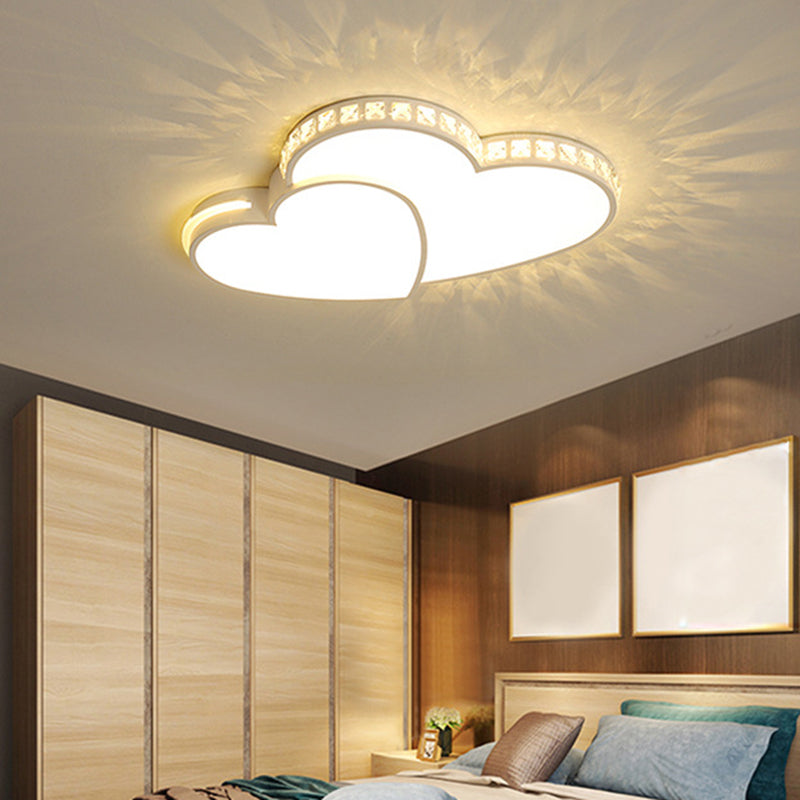 Modern Heart Flush Mount Ceiling Light Fixture for Bedroom