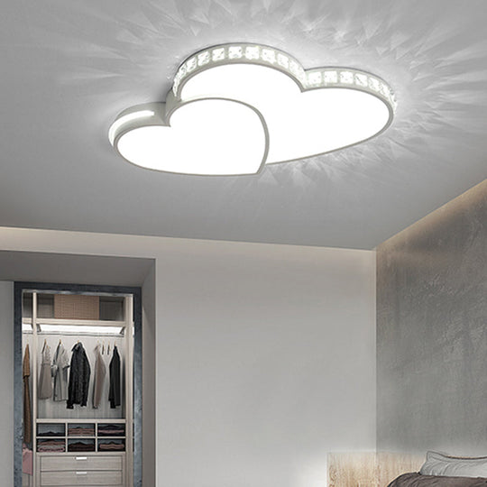 Modern Heart Flush Mount Ceiling Light Fixture for Bedroom