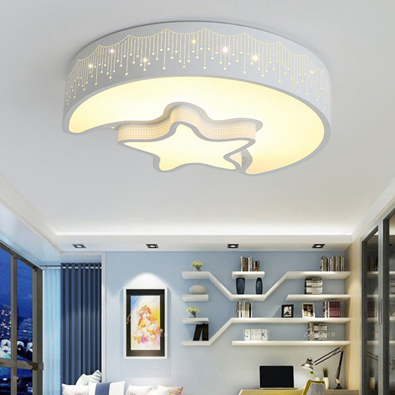 Acrylic Moon and Star Ceiling Light Fixture for Bedroom