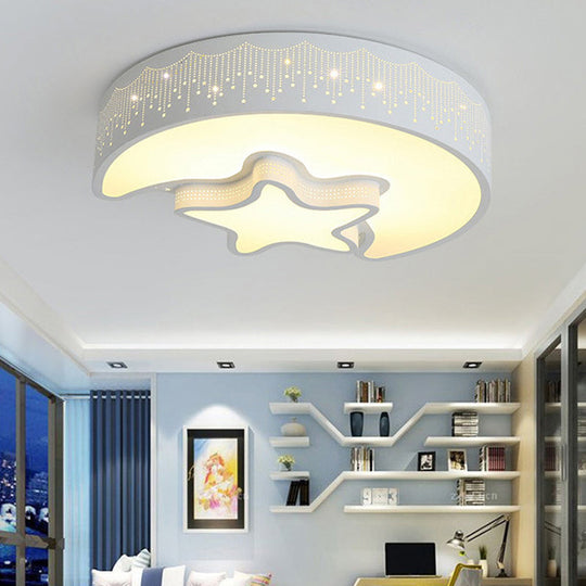 Acrylic Moon and Star Ceiling Light Fixture for Bedroom